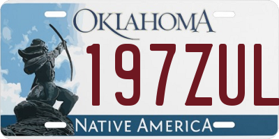 OK license plate 197ZUL