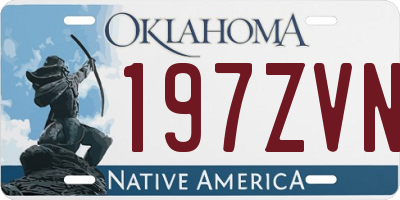 OK license plate 197ZVN