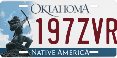 OK license plate 197ZVR