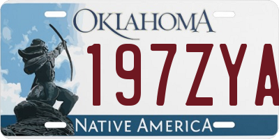 OK license plate 197ZYA