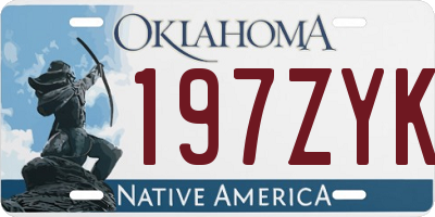 OK license plate 197ZYK