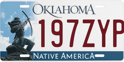 OK license plate 197ZYP