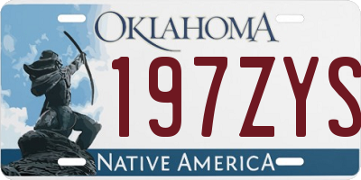 OK license plate 197ZYS