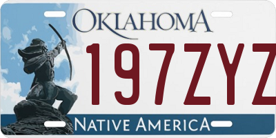 OK license plate 197ZYZ