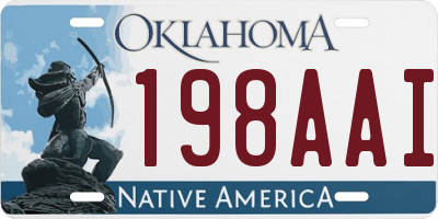 OK license plate 198AAI