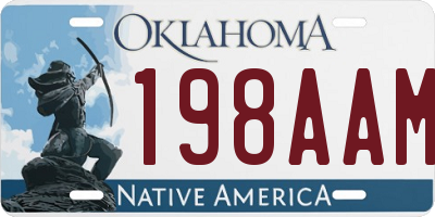 OK license plate 198AAM