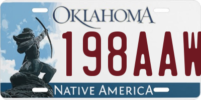 OK license plate 198AAW