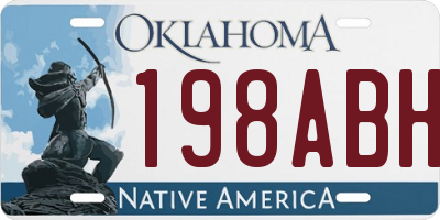 OK license plate 198ABH