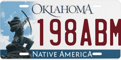 OK license plate 198ABM