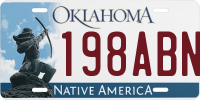 OK license plate 198ABN