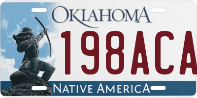 OK license plate 198ACA
