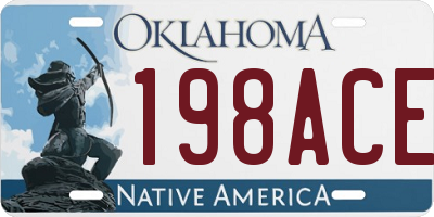 OK license plate 198ACE