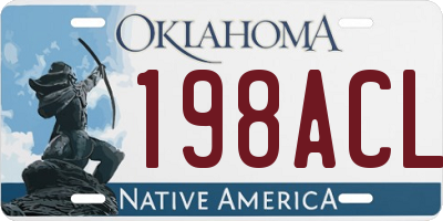 OK license plate 198ACL
