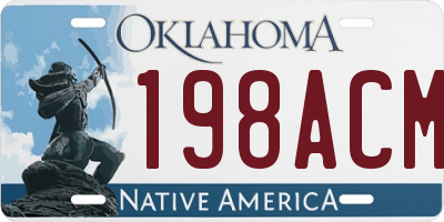 OK license plate 198ACM