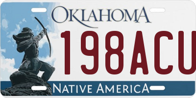 OK license plate 198ACU