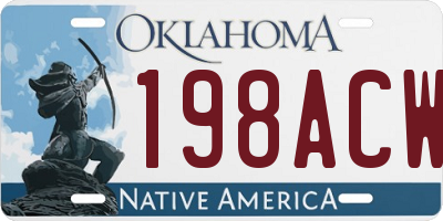 OK license plate 198ACW