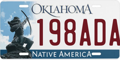 OK license plate 198ADA
