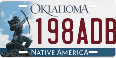 OK license plate 198ADB