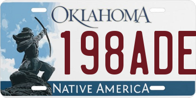 OK license plate 198ADE