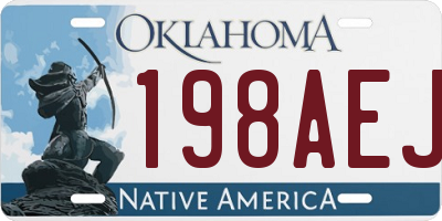 OK license plate 198AEJ