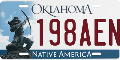 OK license plate 198AEN