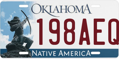 OK license plate 198AEQ