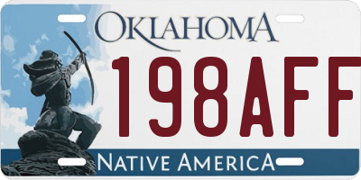 OK license plate 198AFF