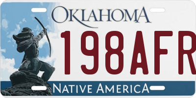 OK license plate 198AFR