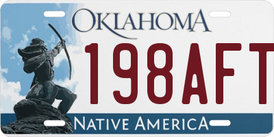 OK license plate 198AFT