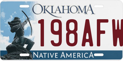 OK license plate 198AFW
