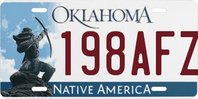 OK license plate 198AFZ