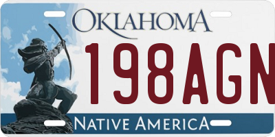 OK license plate 198AGN
