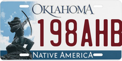 OK license plate 198AHB