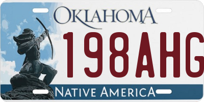 OK license plate 198AHG