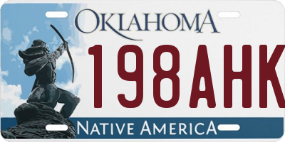 OK license plate 198AHK