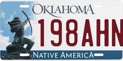 OK license plate 198AHN