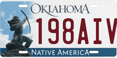 OK license plate 198AIV