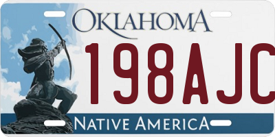 OK license plate 198AJC
