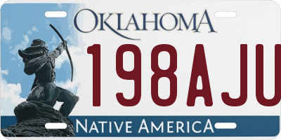 OK license plate 198AJU