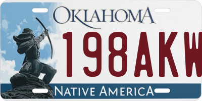 OK license plate 198AKW