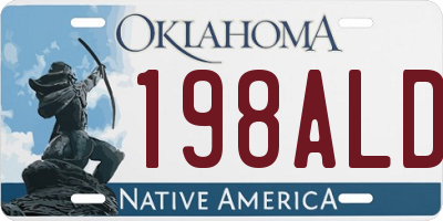 OK license plate 198ALD