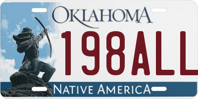 OK license plate 198ALL