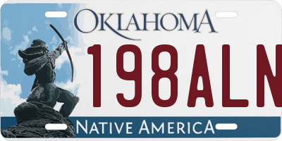 OK license plate 198ALN
