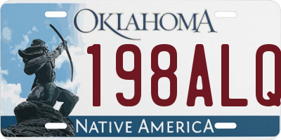 OK license plate 198ALQ