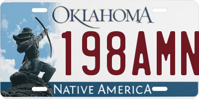 OK license plate 198AMN