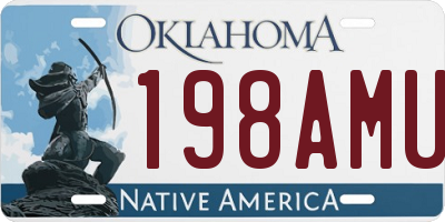 OK license plate 198AMU