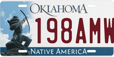 OK license plate 198AMW