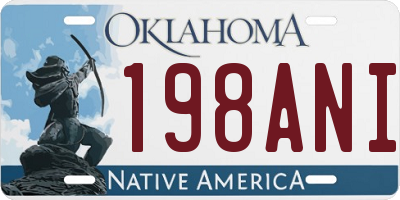 OK license plate 198ANI