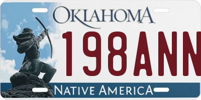 OK license plate 198ANN