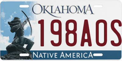 OK license plate 198AOS